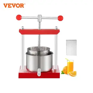 VEVOR Pressoir a Vin Manuel 5,5 L Presse Fruits 2 Barils Inox