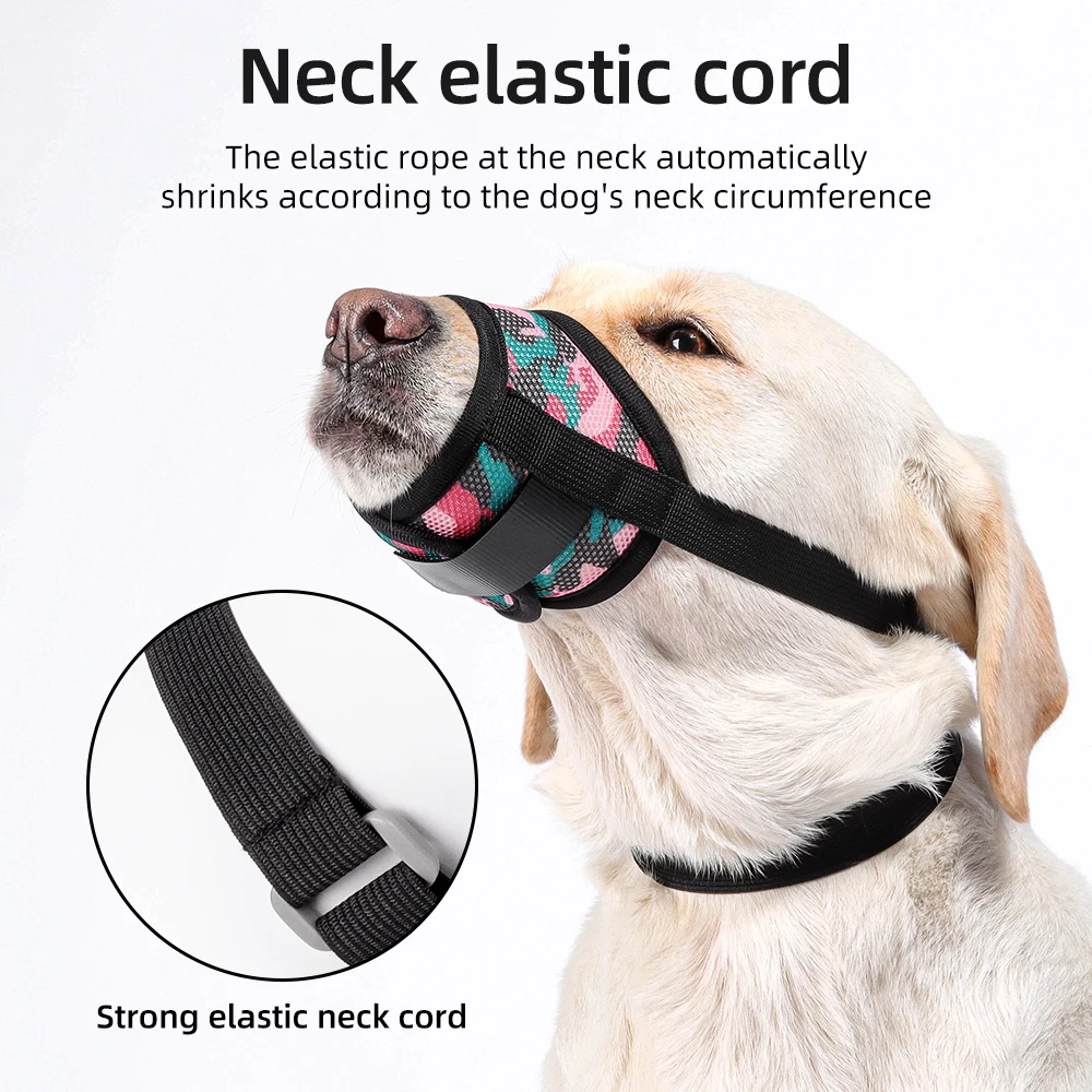 Breathable Mesh Dog Muzzle Adjustable Front Opening Lead Four Seasons Secure Buckle Anti-ingestion Pet Muzzle Walking Dog Mask