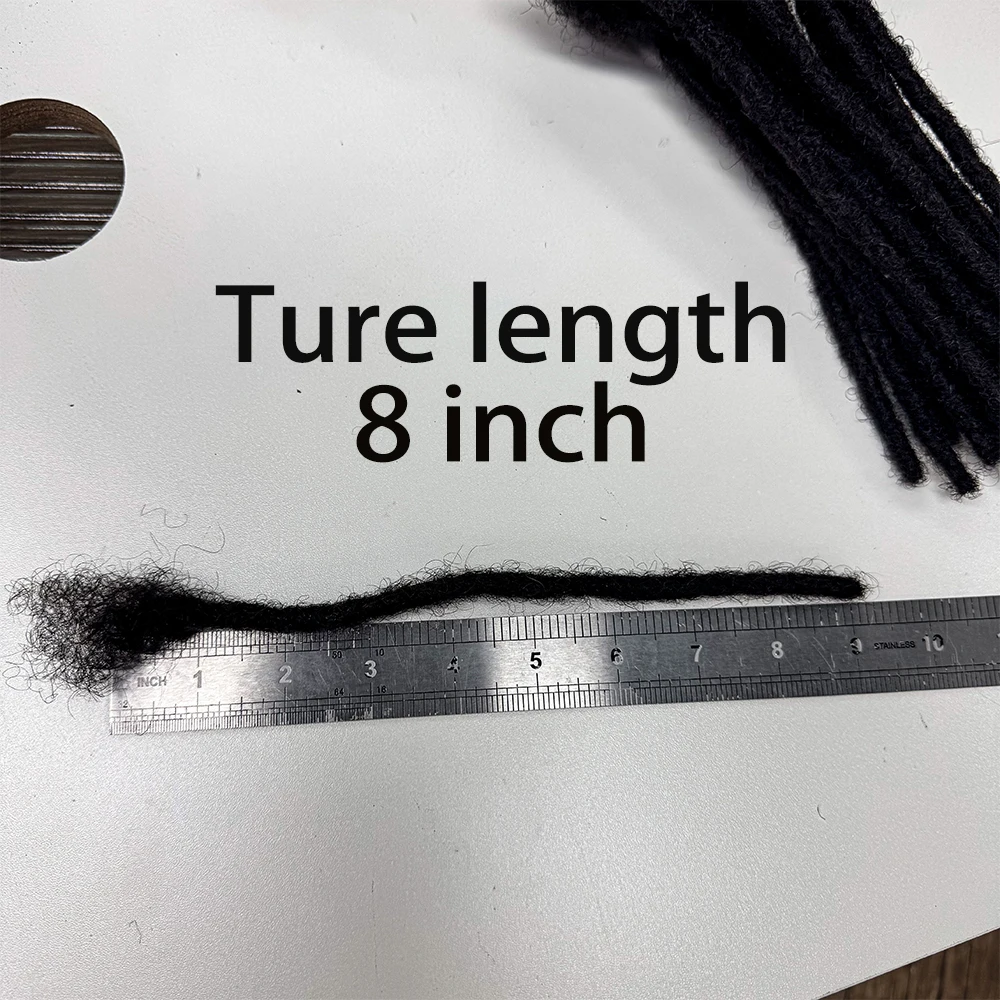 Human Hair Dreadlocks Extensions Brazilian Real Human Hair 8inches locks Extensions Handmade Dreadlocks for Women/Men