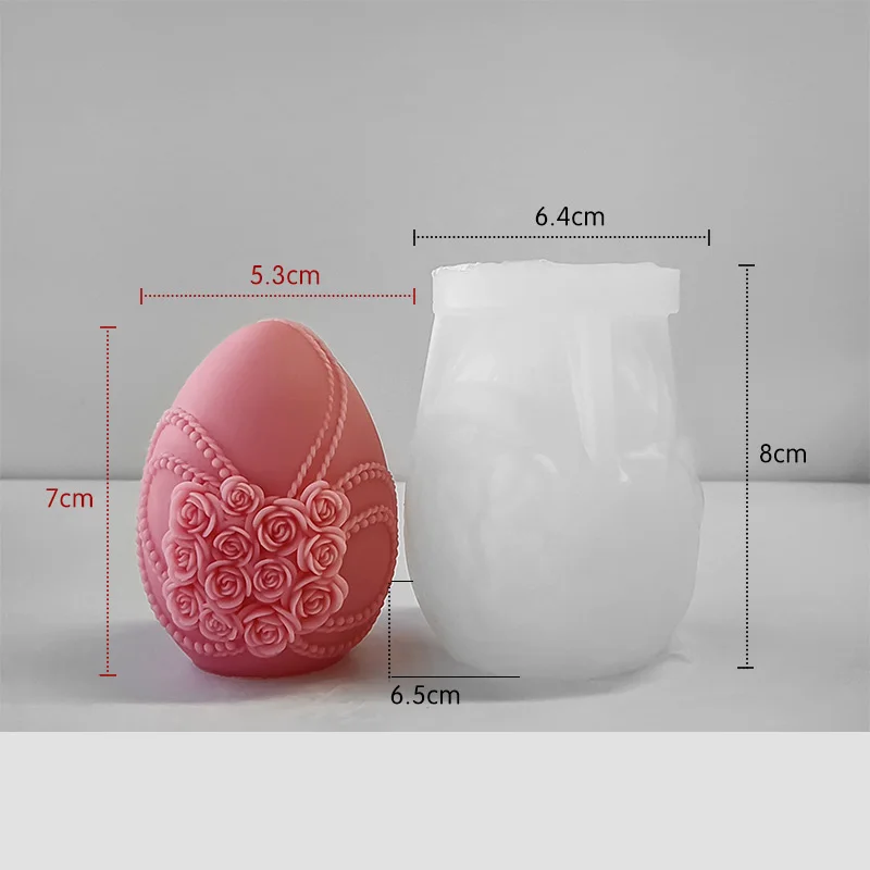DIY 수제 비누 초콜릿 베이킹 몰드, 3D 부활절 달걀 캔들, 실리콘 몰드 천사 꽃 엠보싱