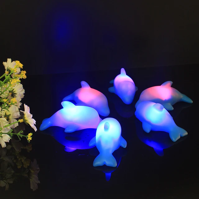 Baby Toys Dolphin Light Up Bath Toy Kids Water Toys LED Glowing toddler toys Luminous Beach Pool Shower Game for Children Gifts 2