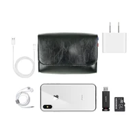 Magnetic Button PU Leather Pouch Chargers Storage Bags Sleeve For Macbook Accessories Mouse Data Line Power Spply Storage Bag - Image 5