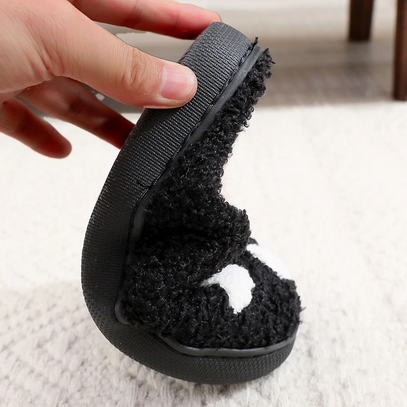 Women's Winter Warm Home Slippers Indoor Comfortable Non-slip Cotton Shoes Women 2025 Embroidery Soft Sole Plush Slipper Couple