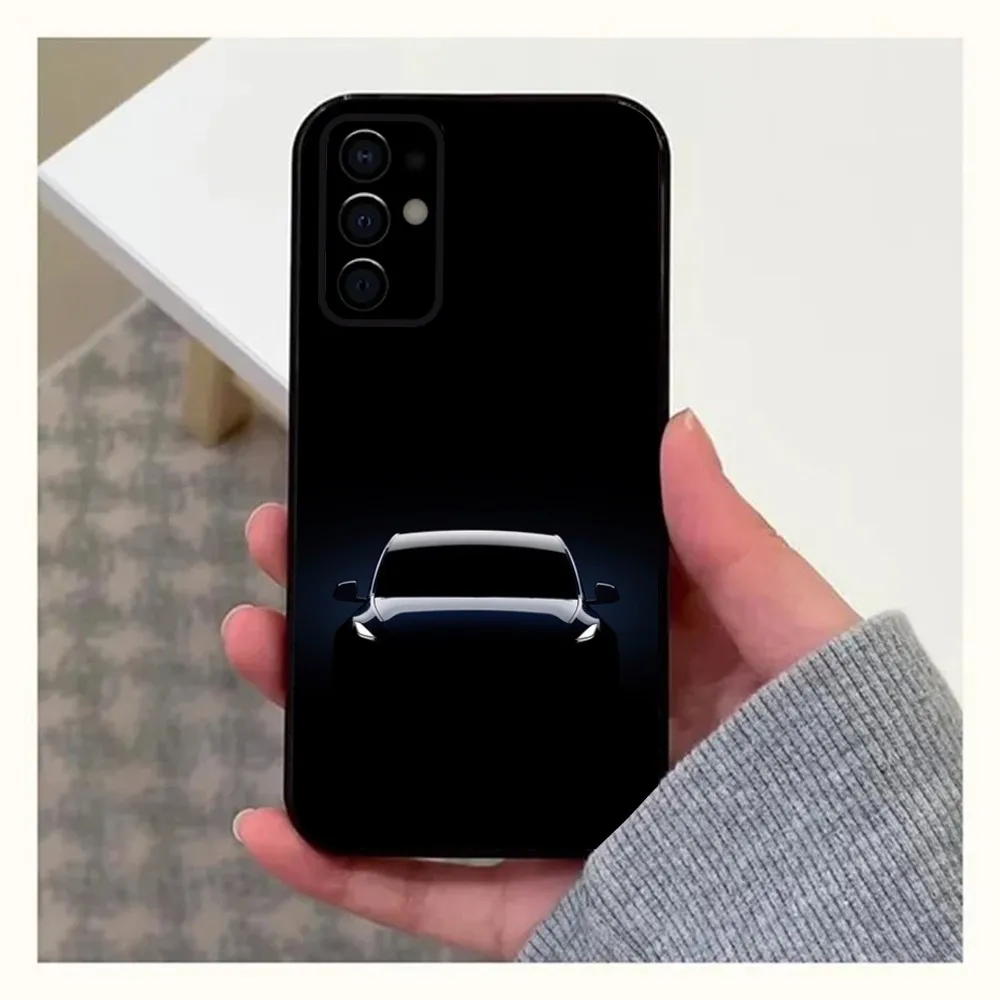 Sleek Black Soft Cover Electric Car Themed Phone Case