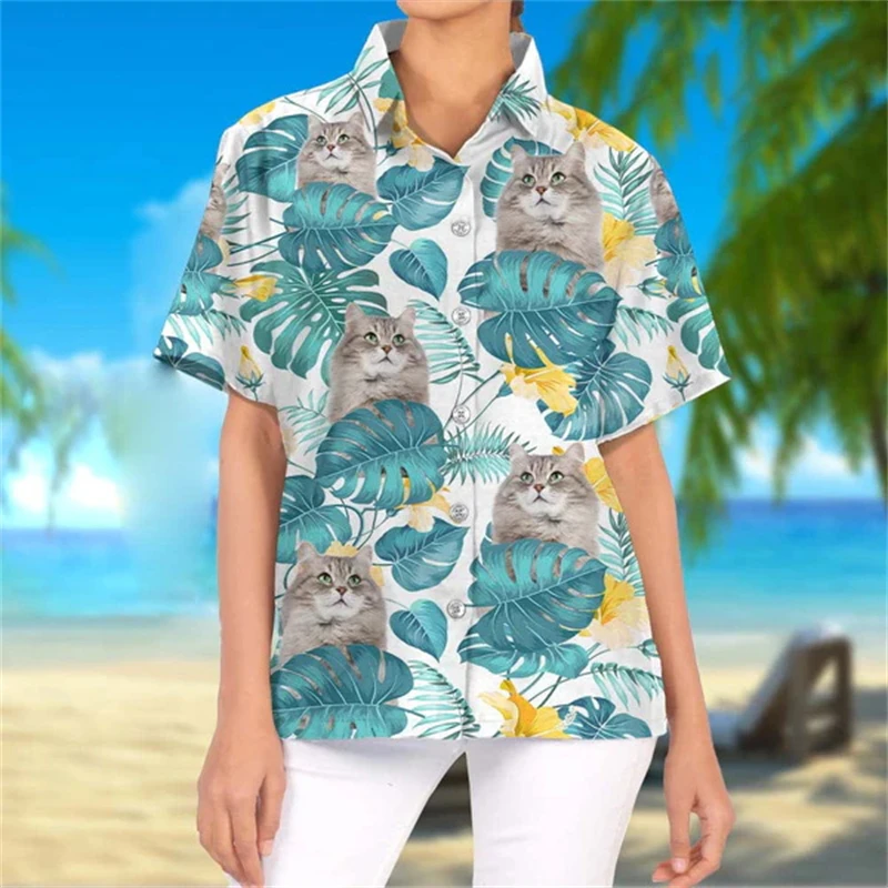 thumbnail image 1 of Camisetas con diseño de avatar personalizado de Hawái impresas en 3D para hombres y mujeres, regalo de cumpleaños divertido, blusas con foto DIY, camiseta para parejas, camiseta de animales, 1 of 5