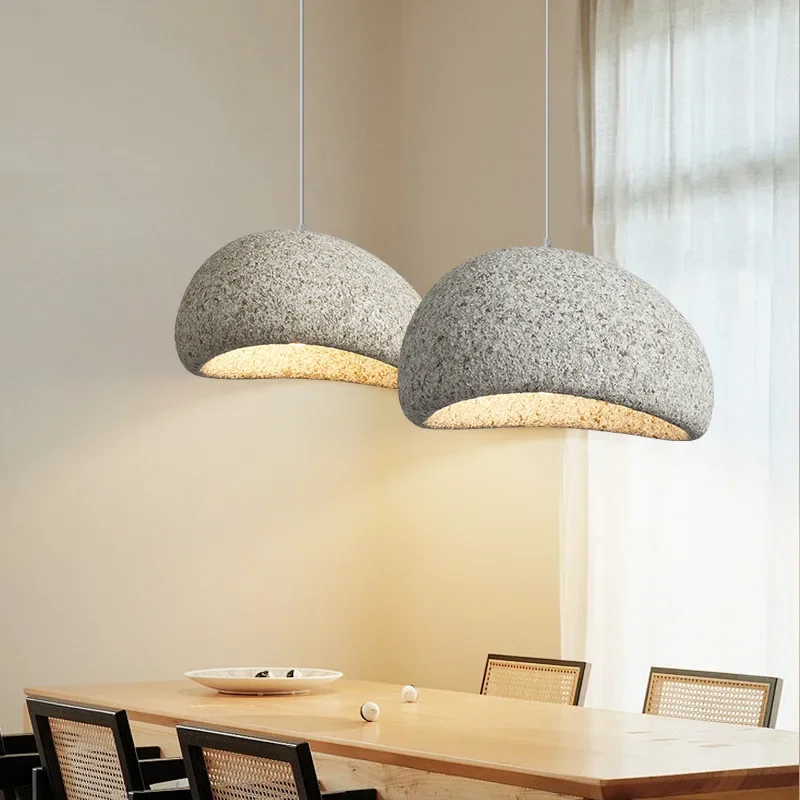 Modern Wabi Sabi Led Chandelier Lighting Gravel Surface Pendant Light For Living Dining Room Home Decor Bedroom Bar Suspend Lamp