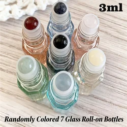 Pastel Gemstone Glass Roller Bottles for Essential Oils and Aromatherapy (Mix 7 pcs)