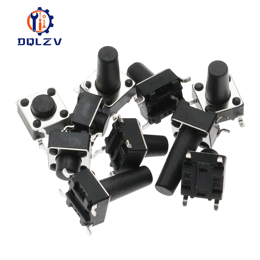 20/50PCS SMD Switch 6*6*4.3mm 5/6/7/8/9/10/11/12/13/14/17 6X6 4Pin Tactile Tact Push Button Micro Switch Self-reset Switches