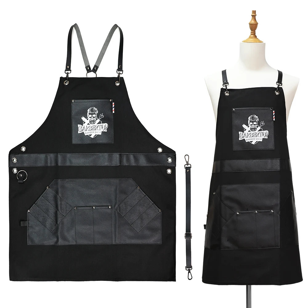 

Waterproof Barber Aprons Hairdresser Kitchen Uniform Salon Barbershop Cloth Storage Pocket Apron