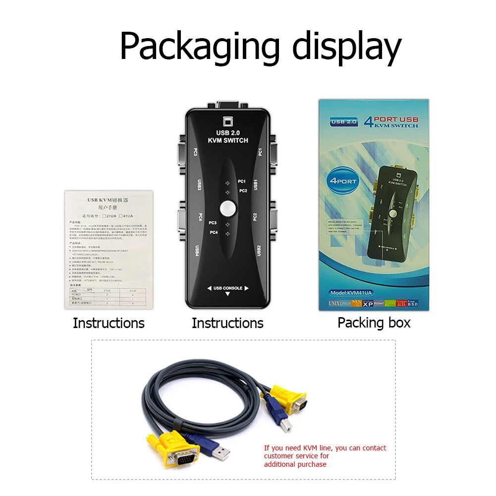 ����� �������� ruggedness���ִ� USB HDMI ȣȯ KVM ����ġ 4 in 1 Out Ű���� ���콺 ����� �� VGA �й�� ����