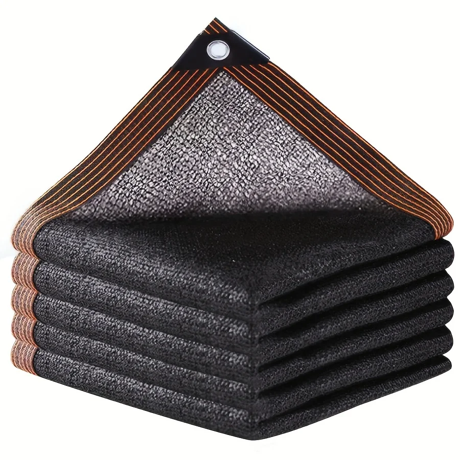 Black Shade Cloth Sunblock Mesh Cover Taped Edge With Grommets, Sun Net ...