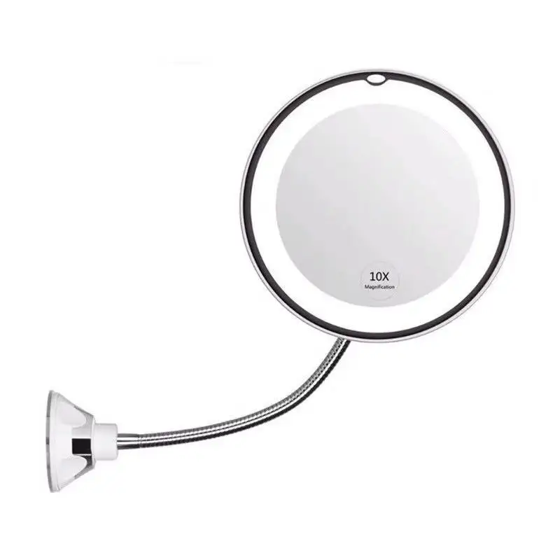 Led light makeup mirror 10 times magnification desktop bathroom with suction cup fill folding WJ901 makeup mirror magnifying mirror