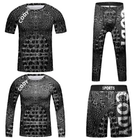 Cody Jiu Jitsu T-shirt For Kid MMA Shorts Bjj Rashguard Kids 4pcs/set Boy Boxe kickboxing Mma Compression Clothing Children Suit 1