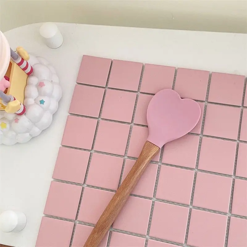 INS Cute Pink Love Pot Shovel Dormitory Girls' Kitchen Multi Use Kitchenware Long Handle Handmade Dessert Baking Tool Kitchen