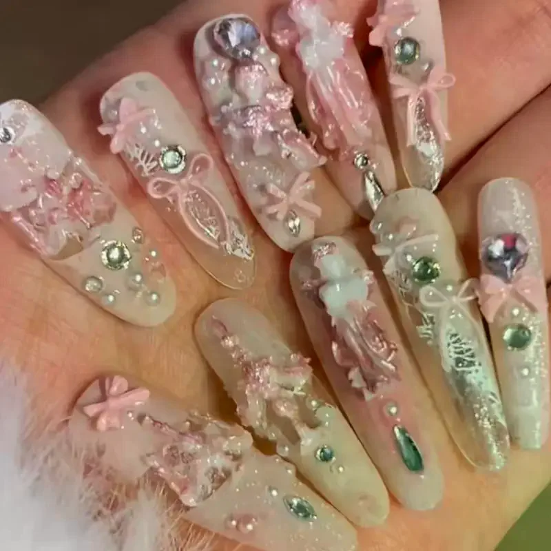 1PC 3D 바로크 천사 나비 크리스마스 트리 눈사람 네일 몰드 DIY 네일 아트 장식 실리콘 조각 몰드 매니큐어 템플릿