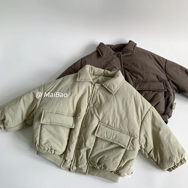 Manteau en coton pour enfants, nouveau Style d'hiver 2021, vêtements amples et épais en coton, vêtements d'hiver pour bébés, veste en coton, haut tendance 1