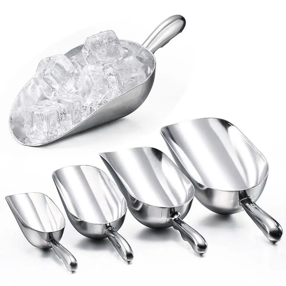1080ML Ice Scoop Aluminum Alloy Shovel for Ice Grain Coffee Beans Scoops Bar Scraper Kitchen Storage Tool coffee spoon