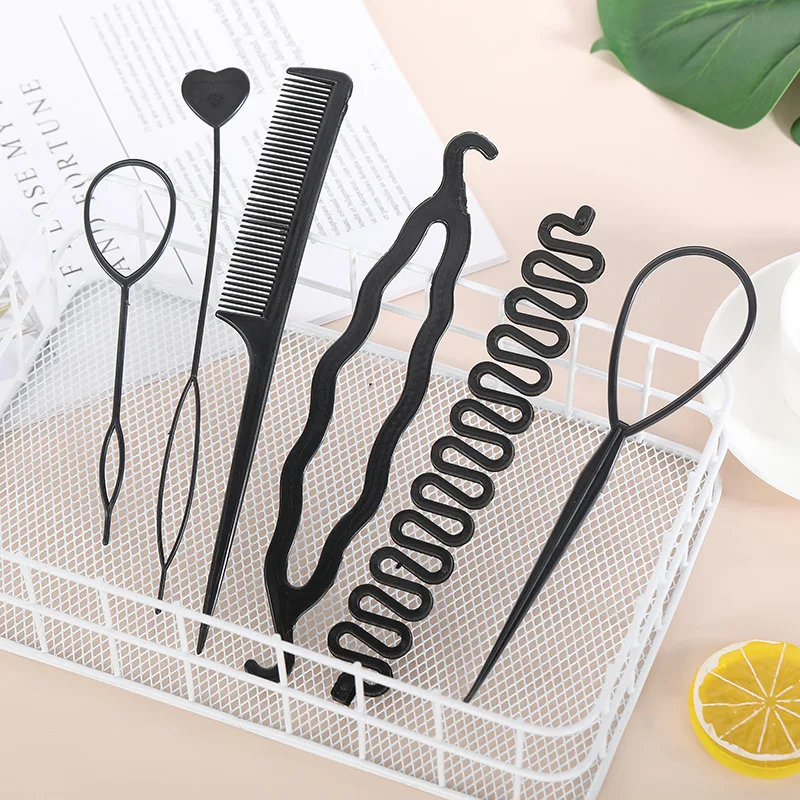 6pcs/Set Hairstyle Braiding Bun Maker Tools Black Plastic Tied Hair Stick Girls Wear Braided Pull Pin DIY Hair Accessories 10pcs 2 5 oz 75ml deodorant container empty plastic white twist up refillable tubes for diy deodorant stick heel balm cosmetic