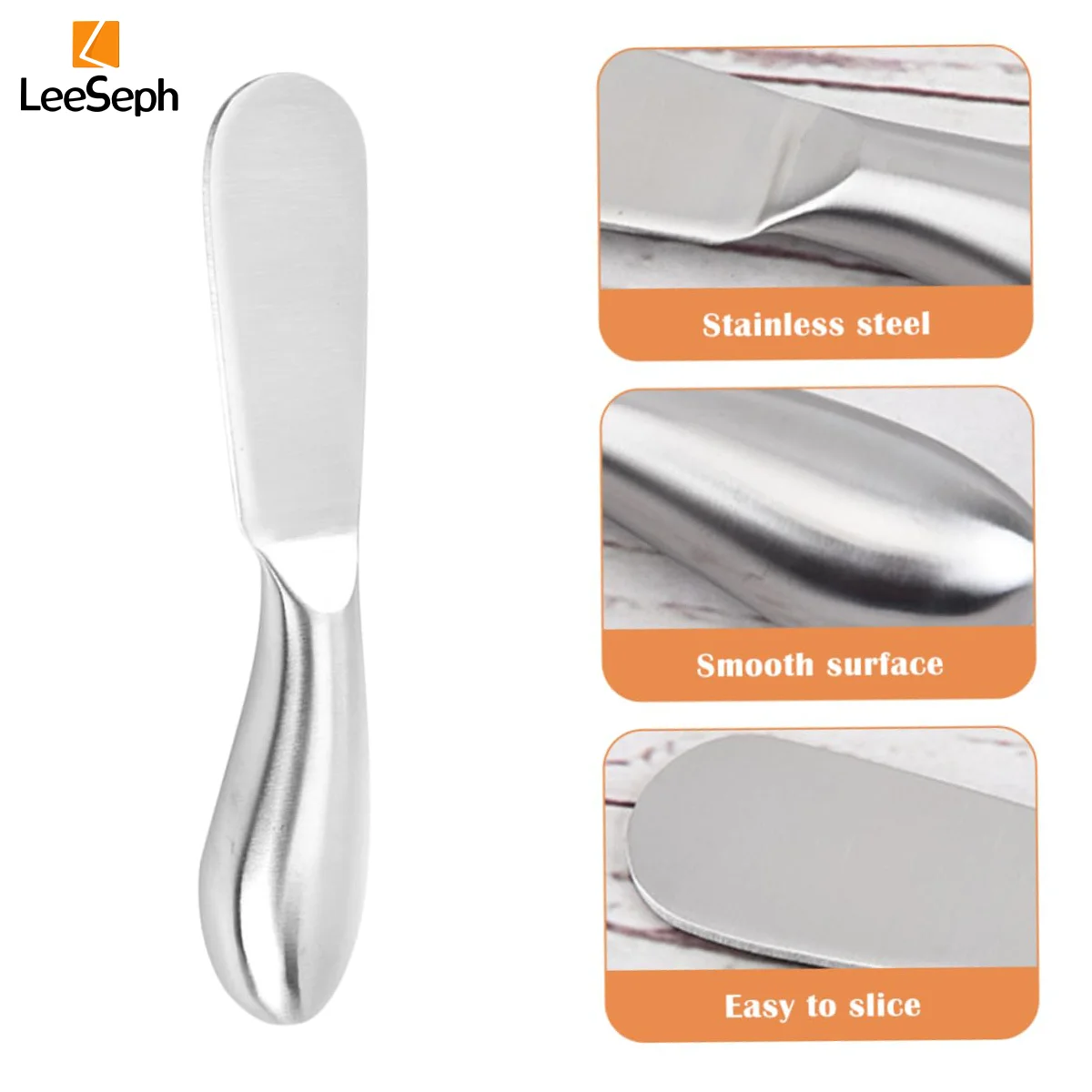 Leeseph Stainless Steel Spreader Knife Set for Cheese, Butter, and Spreads
