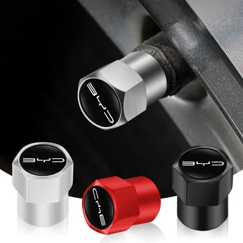 4 ชิ้นอลูมิเนียมรถล้อยางวาล์ว Caps Stem อุปกรณ์เสริมสําหรับ BYD Tang F3 E6 Atto หยวน Plus เพลง Max F0 G3 I3 Ea1 Dm 1