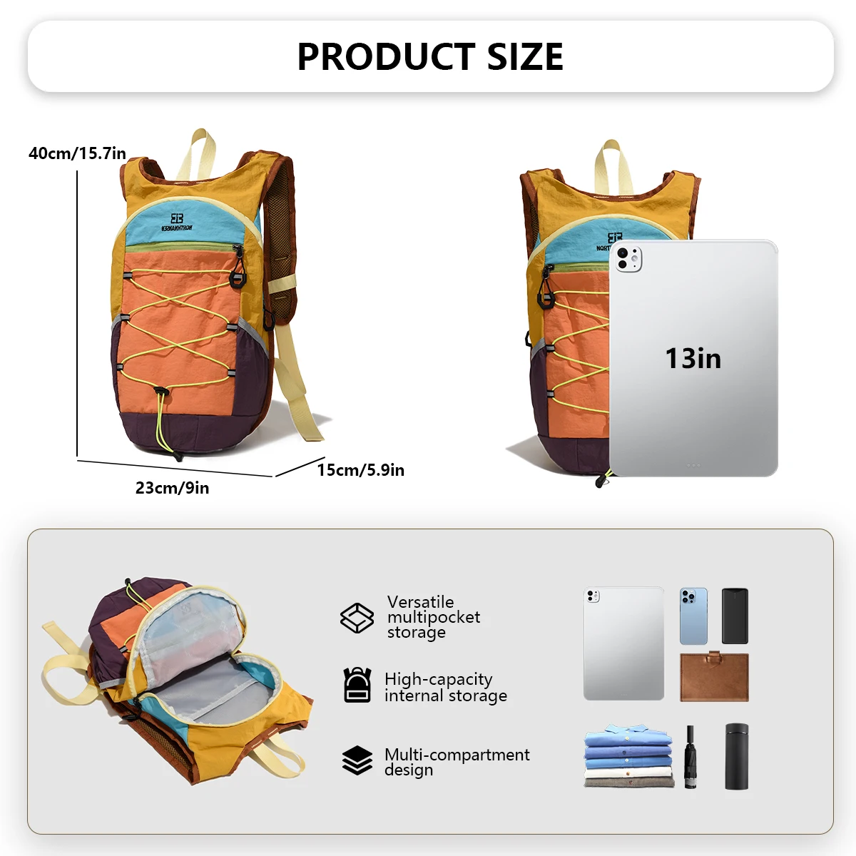 Outdoor Hiking Backpack, Sports Backpack, Women's Travel Lightweight Hiking Backpack, Small Backpack, Commuting Camping Backpack for College Students