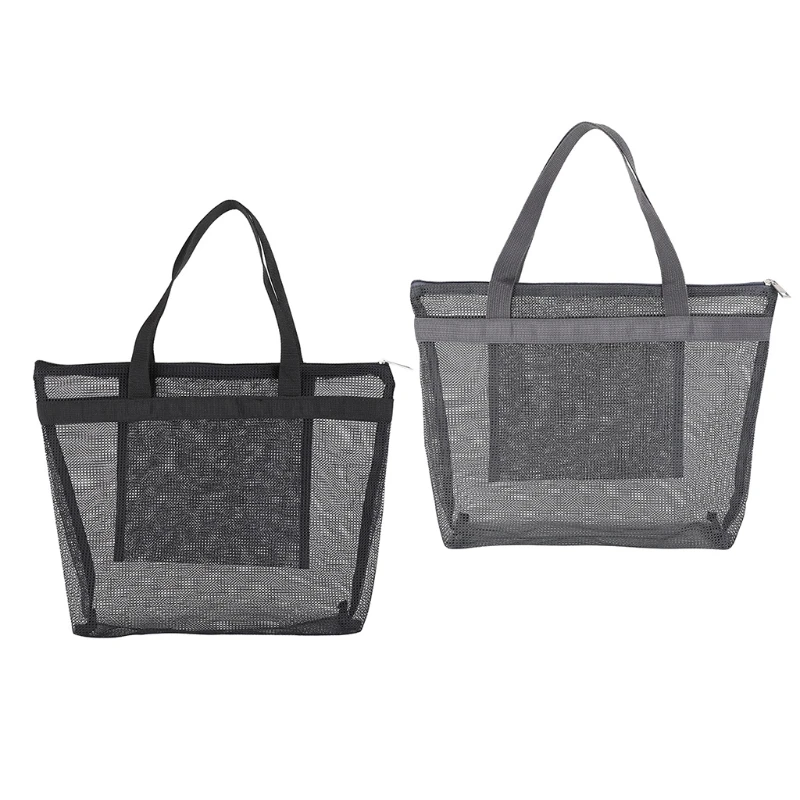 

Mesh Shower Tote Bag Hanging Portable Toiletry Bag for Men and Women Black Dropship
