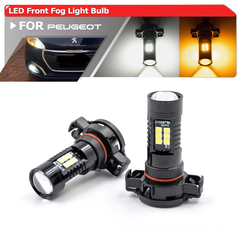 Ampoules Antibrouillard LED PSX24W Pour Peugeot 207/208/2008/3008, Citroën C3/C4 – Blanc Xénon 6000K, Résistances Incluses, Canbus Sans Erreur