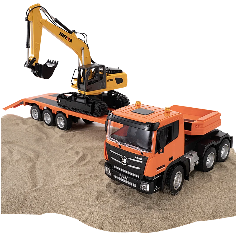 HUINA 1/18 9CH RC Alloy Pallet Truck and Excavator 2.4GHZ 9CH Remote Control Engineering Vehicle Model Children's Toy Gift 6