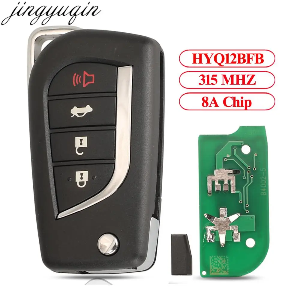 Jingyuqin 89070-06790 Remote Car Key Alarm 315MHZ H(8A) Chip For Toyota Camry 2018 2019 2020 Corolla 2020 FCCID:HYQ12BFB TOY48