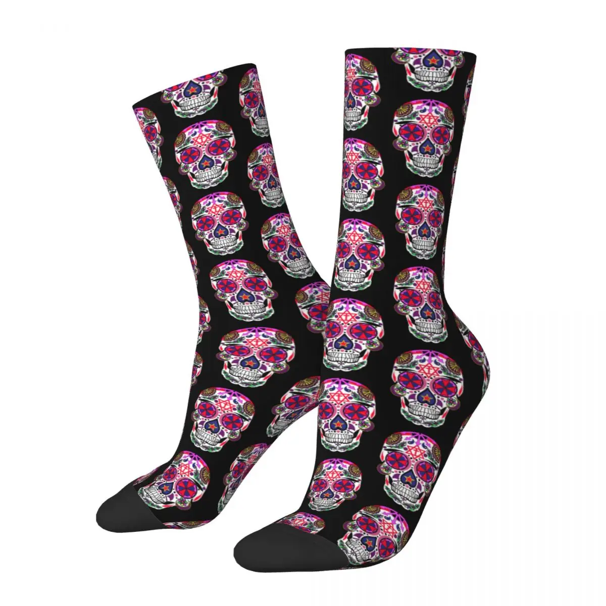 

Hip Hop Retro Malta Sugar Crazy Men's compression Socks Unisex Knight Of The Skull Cartoon Harajuku Pattern Crew Sock Boys