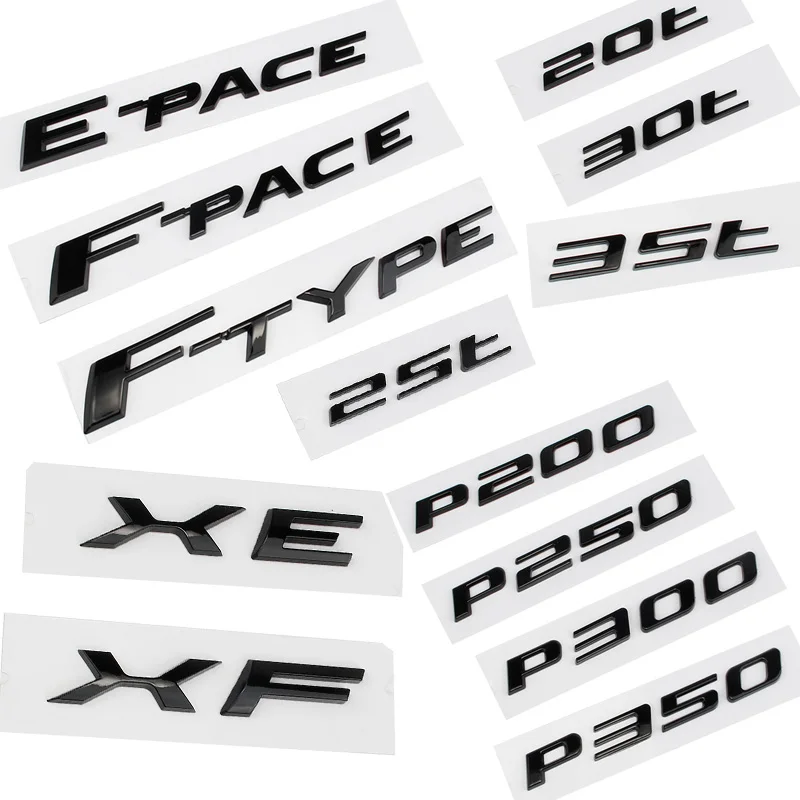 

Car Sticker For Jaguar XE XF XJL XEL XFL E-PACE F-PACE F-TYPE 3.0 5.0 V6 V8 20t 25t 30t 35t P200 P250 Letter Rear Emblem Badge