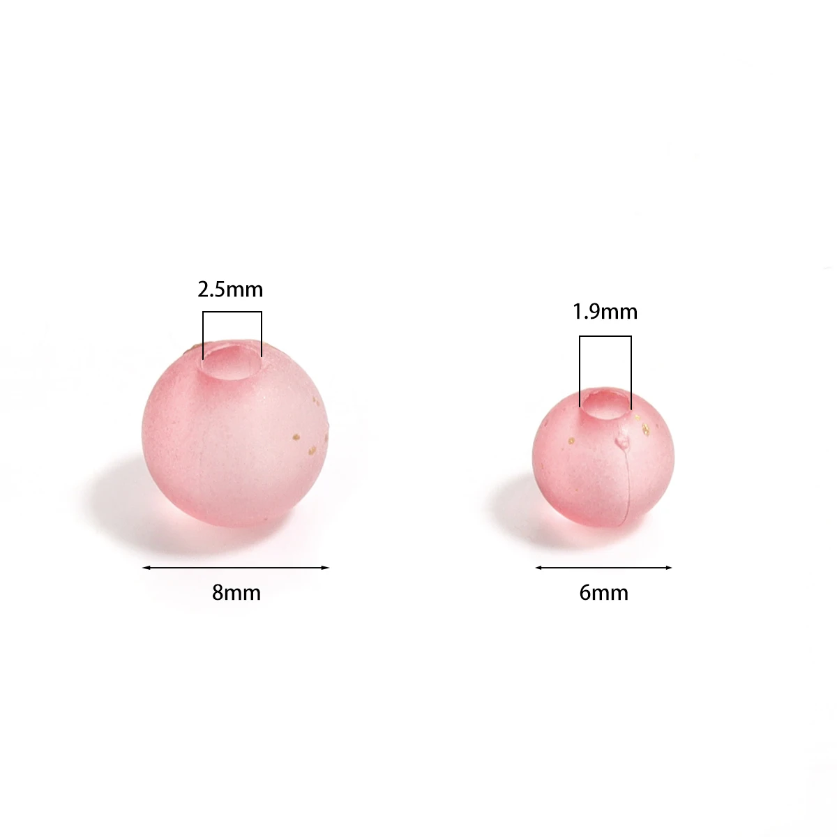 100-200Pcs 6/8mm 다채로운 아크릴 비즈 라운드 매트 스페이서 루즈 비즈 장식 만들기 DIY 수제 공예 액세서리