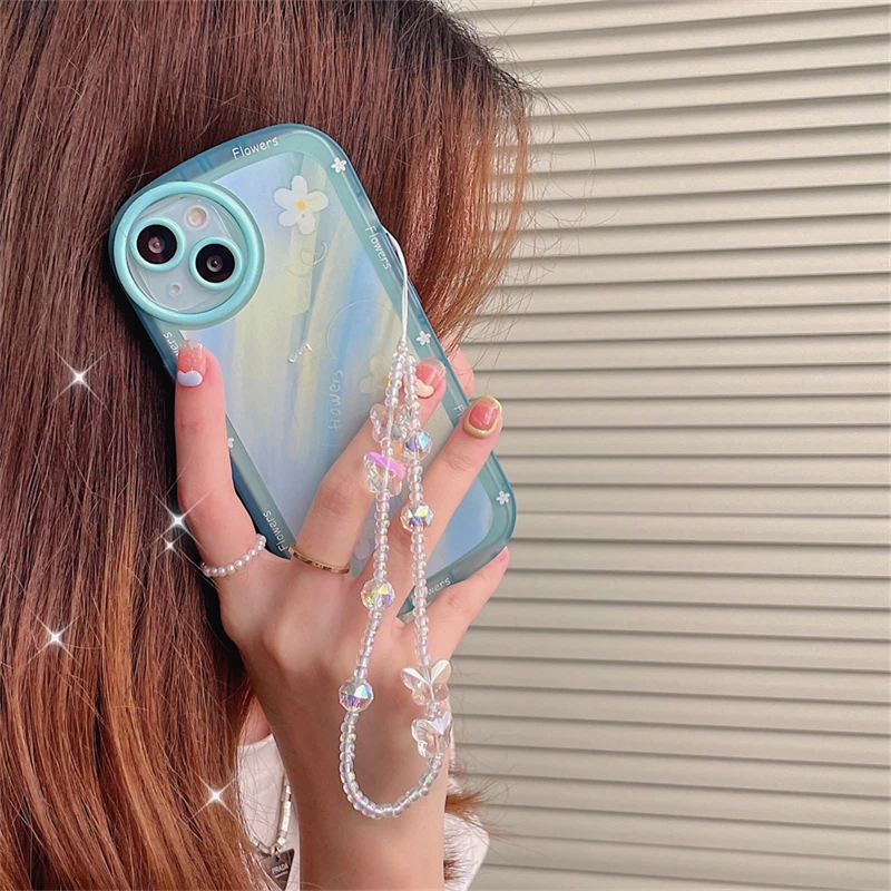 ѱ Ϳ Coloful Ķ  ȭ ü ڿ   ũ Ķ  ޴ ȭ   Ʈ Ű ü Anti-Lost Phone Chain Hanging Jewelry