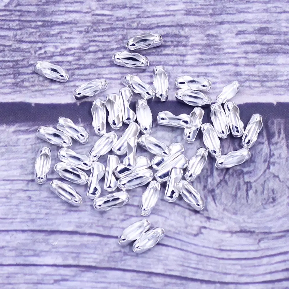 6000 Stück versilberte Verbindungsverschlüsse passend für 2,4 mm Kugelkette 8 x 3 mm – Detail 6