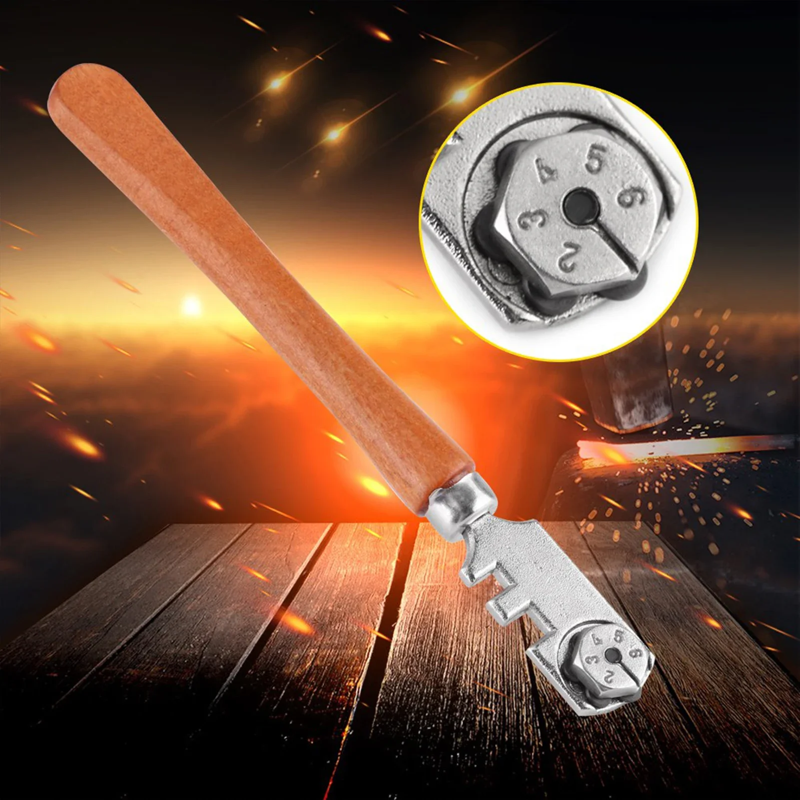 130MM 전문가용 6륜 유리 커터 공예 절단 키트 도구 (나무 손잡이 휠 유리 절단 6륜 유리 커터 포함)