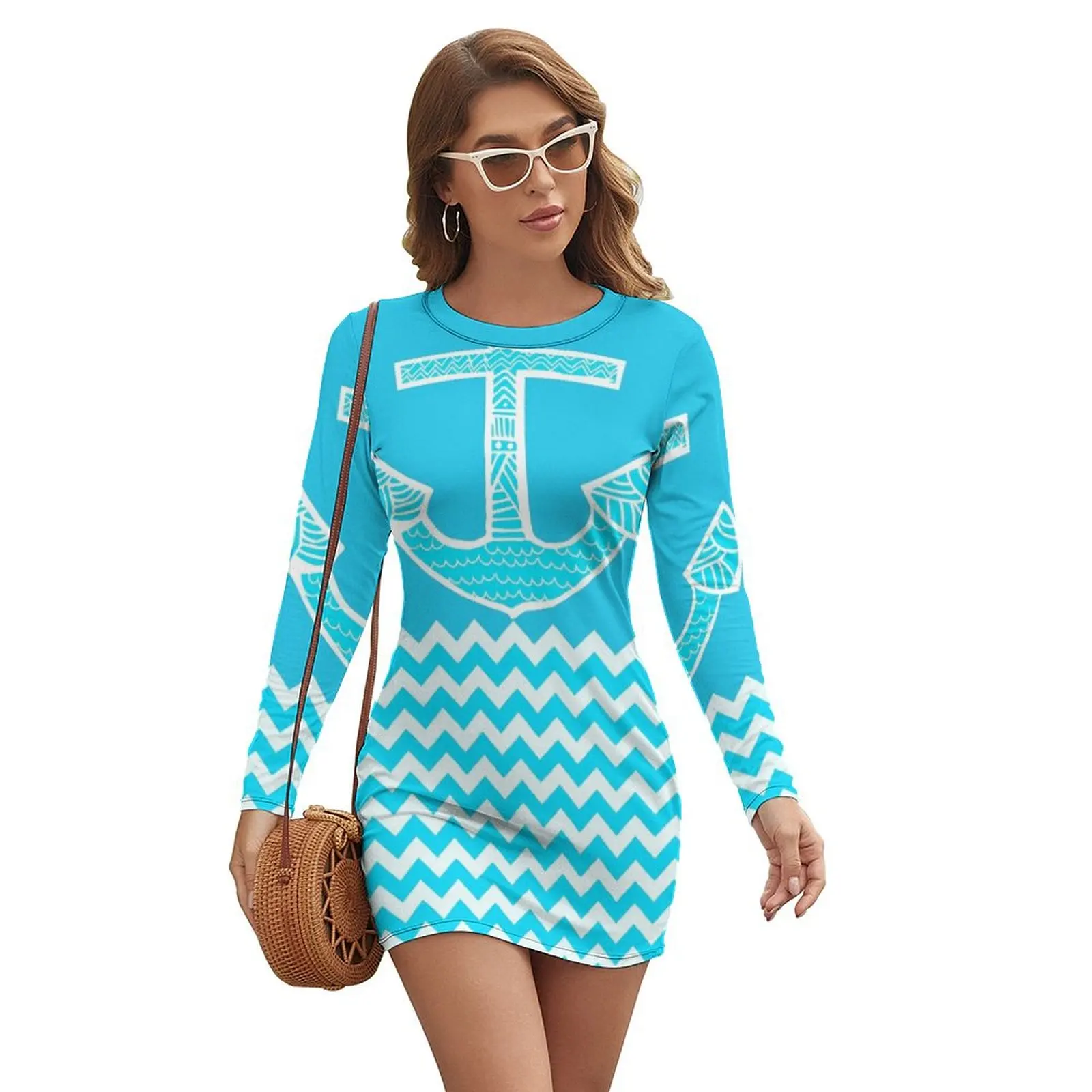

Anchor Long-sleeved Dress dress korean style elegant and pretty women's dresses Women's evening dress dresses for women 2024