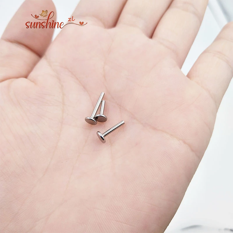 10Pcs G23 티타늄 스터드 귀걸이 립 Labret 피어싱 포스트 14G 16G 내부 스레드 Daith Tragus 딤플 링 헬릭스 액세서리