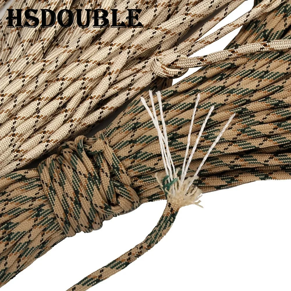 7 Cores 550 Paracord Cord 5M Dia.4mm For Outdoor Camping Survival Lanyard Parachute Rope Hiking Tent Accessories