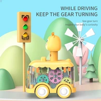 Press Gear Car Children's Toy Car Pull Back Boy Children Inertial Car Puzzle Animals Car Perfect Gift for Baby Girls and Boys 5