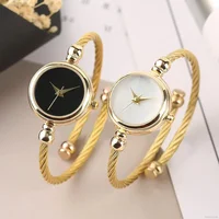 5PCS Women Simple Small Bracelet Watches Stainless Steel Retro Ladies Quartz Wristwatch Fashion Casual Female 1