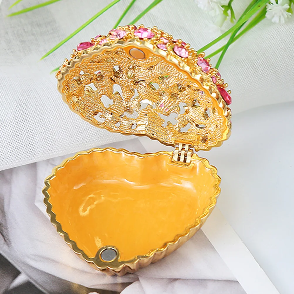 

Pink Heart-shaped Jewelry Storage Box Trinket Boxes Gifts Tabletop Ornaments Hinge