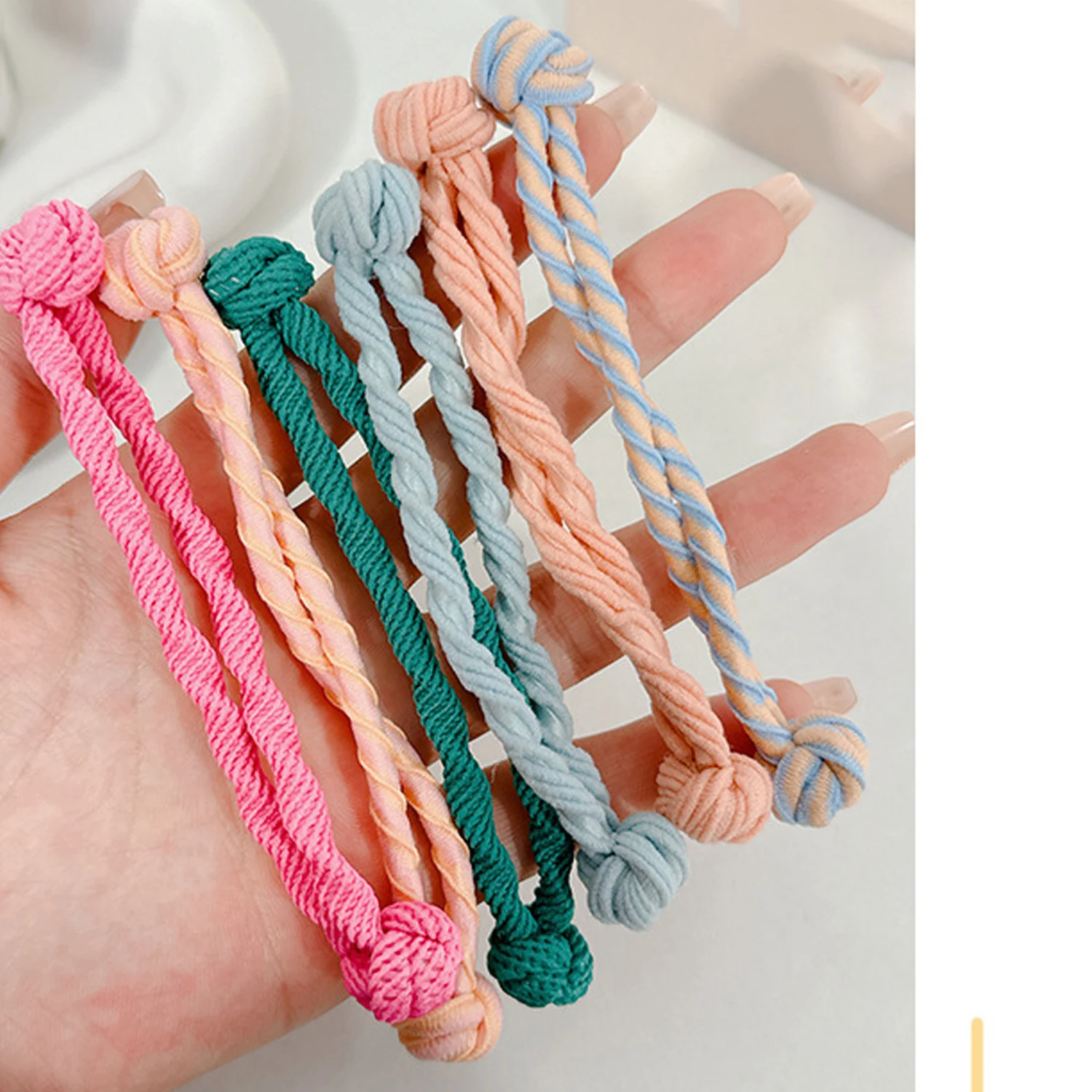 

5Pcs Girls Hair Accessories Gift Polyester Rubber Band Elastic Hair Bands Headband Children Ponytail Holder Bands Kids Ornaments