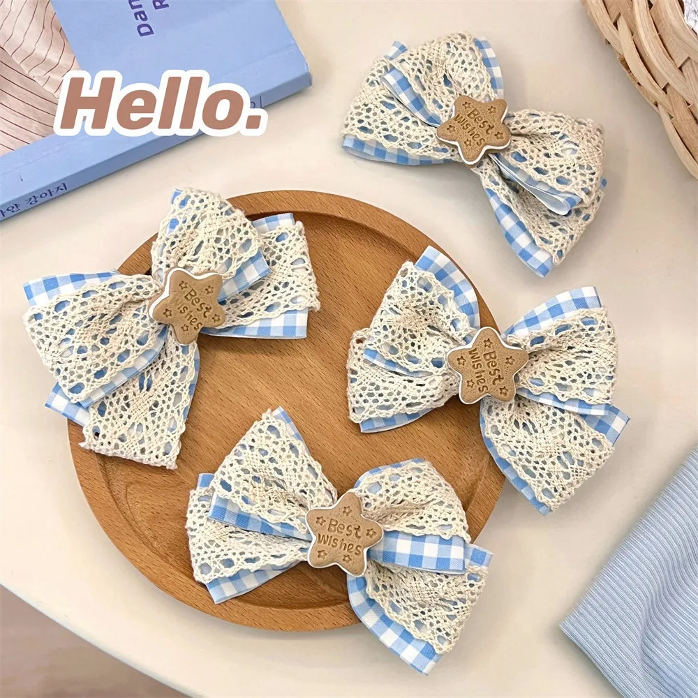 

Hairband Bowknot Hair Clip Headwear Side Clip Girl Hair Clip Lolita Female Hair Accessories Lace Bow Hairpin Summer