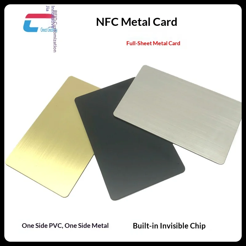 제조업체의 고급 NFC 금속 카드 스테인리스 스틸 RFID 스마트 카드 NTAG 215 216 칩 소셜 명함