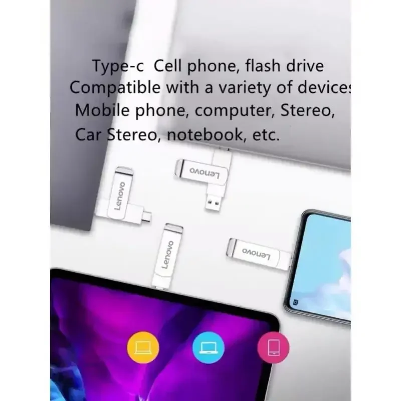 Flash drive Lenovo 64TB USB 3.1 High Speed Transfer Metal Waterproof