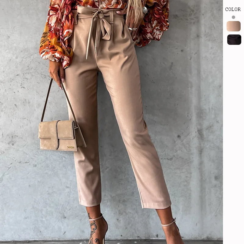 

European Style Woman Casual Pant Elastic Waist Female Trouser Spring Summer Woman Pants