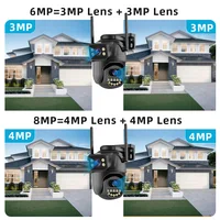 Caméra de sécurité 4K 8MP Zoom 5X double objectif double écran WiFi extérieur Protection à domicile 6MP IP PTZ CCTV caméra de Surveillance vidéo 3