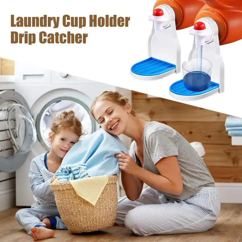 2 Pack] Laundry Detergent Cup Holder, Detergent Drip Catcher (Upgraded Drip  Tray), No More Mess or Leaks 