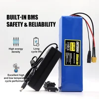 Nouveau Pack de batterie Lithium-Ion 48V 12000mAh 2000W 13S3P DC/T adapté aux moteurs 48V avec BMS + chargeur 54.6V 4