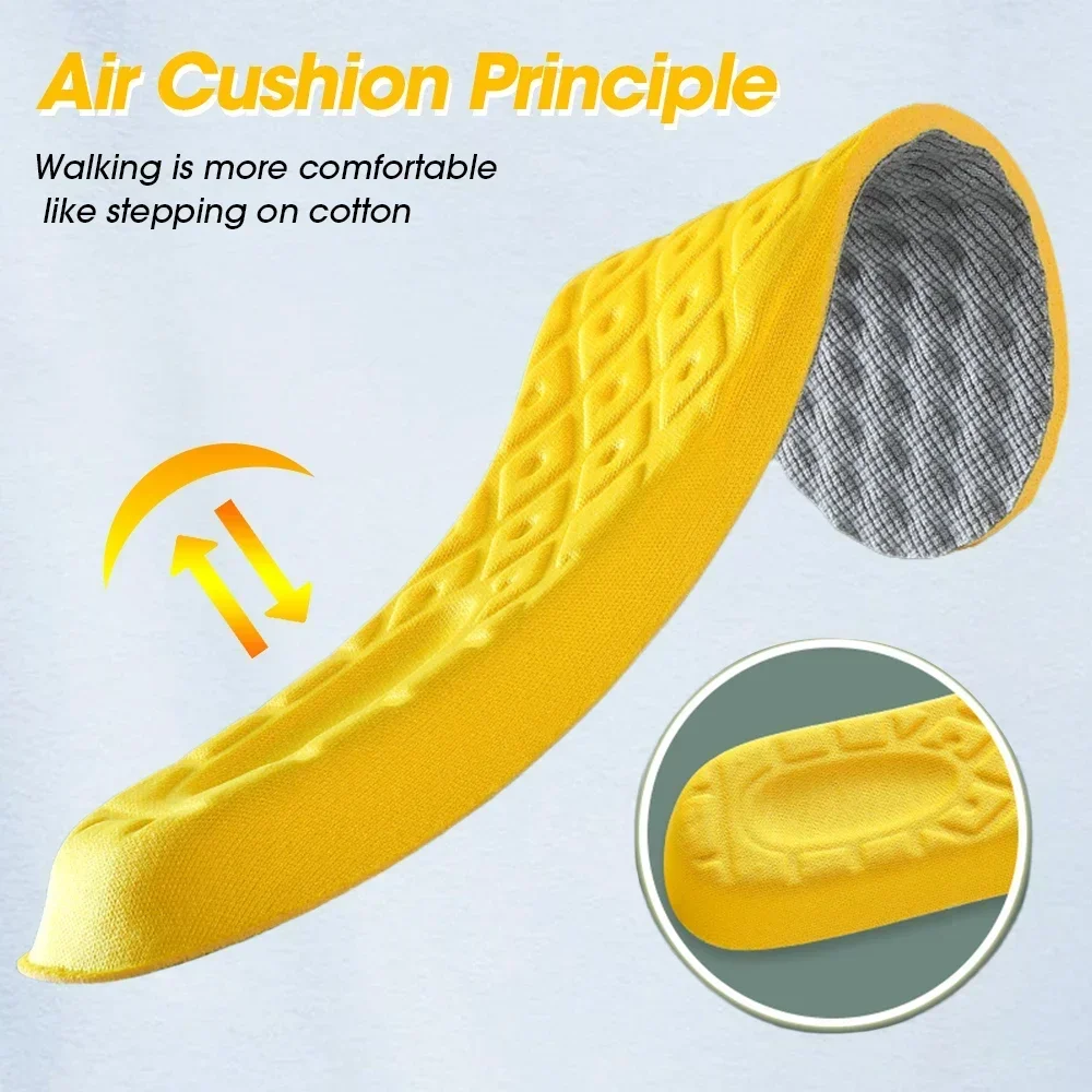 Memory Foam Insoles Soft Latex Women Men Sport Running Foot Support Shoe Pad Breathable Orthopedic Feet Care Insert Cushion 4Pcs